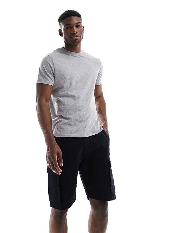 asos French Connection cargo pocket linen shorts in black