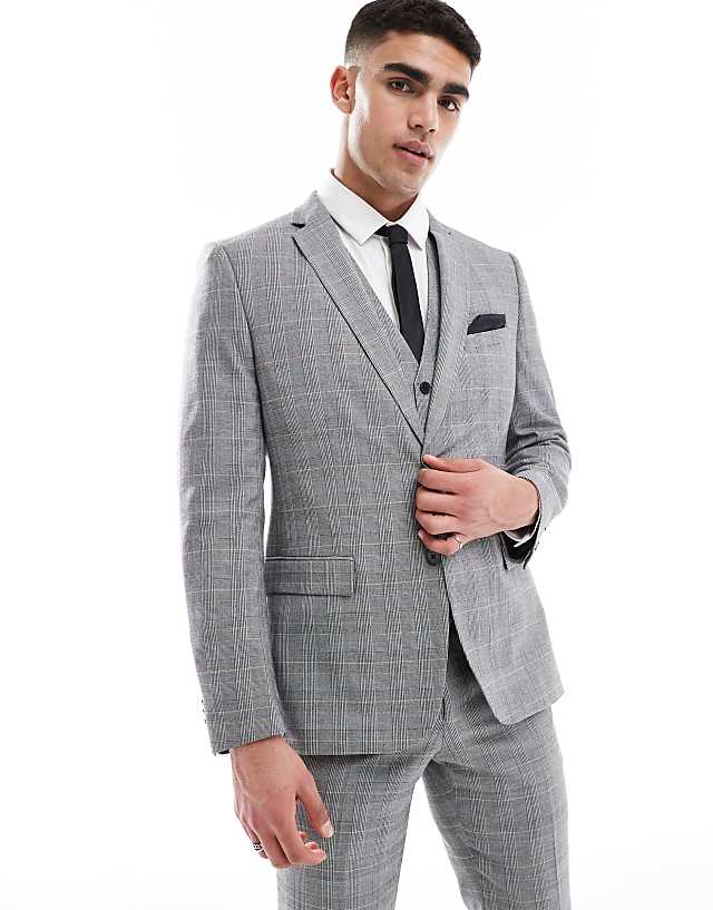 Asos French Connection Formal Suit Co-ord In Grey Check