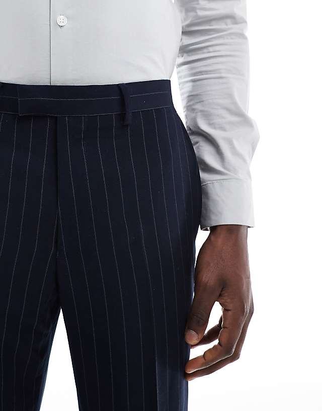 Asos French Connection Formal Suit Trousers Co-ord In Navy Stripe