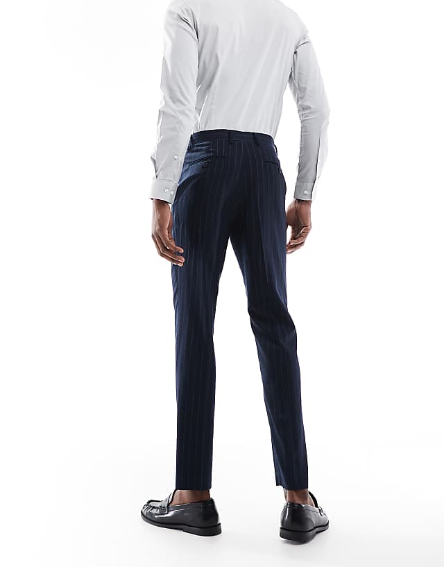 Asos French Connection Formal Suit Trousers Co-ord In Navy Stripe