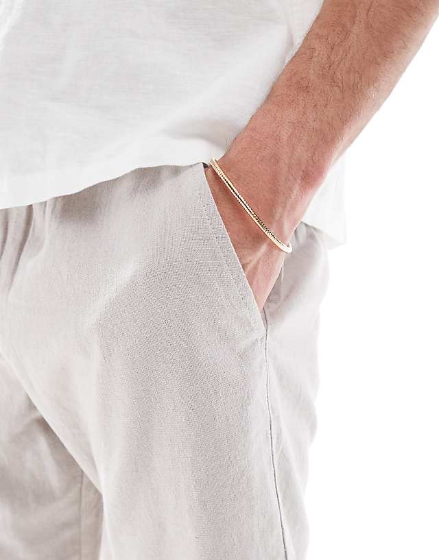 Asos French Connection Linen Drawstring Shorts In Stone