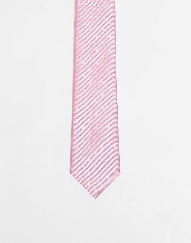 asos French Connection polka dot tie in pink and white