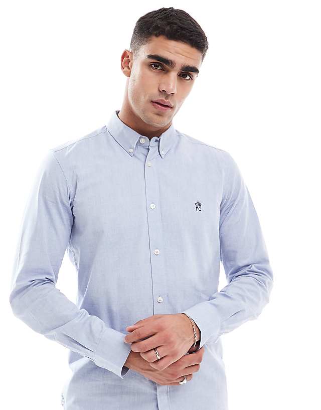 asos French Connection smart fitted shirt in sky blue
