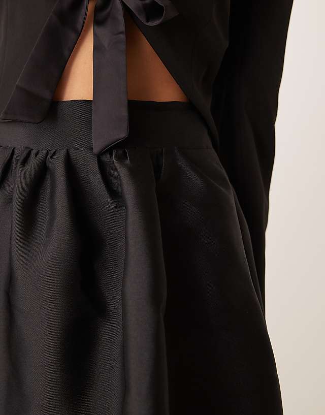 Asos Gina Tricot Structured Puffball Mini Skirt In Black