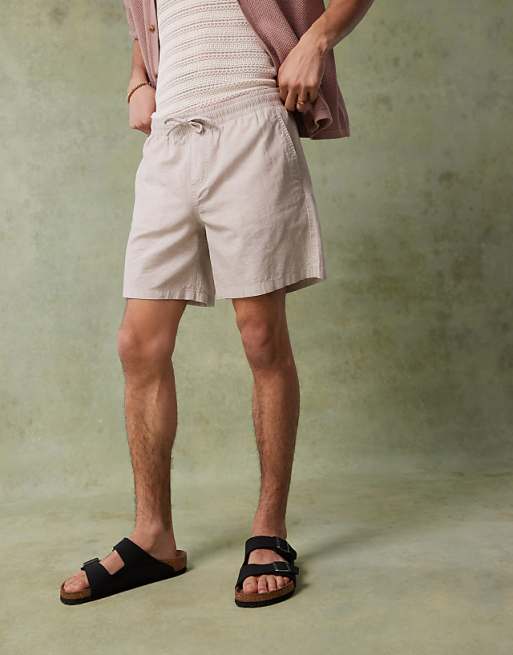 Asos Jack & Jones Linen Shorts With Drawstring In Beige