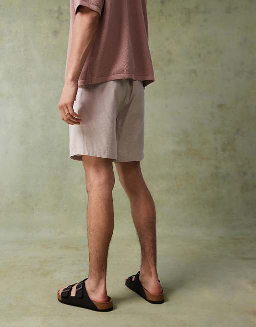Asos Jack & Jones Linen Shorts With Drawstring In Beige