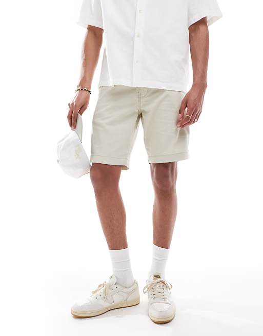 Asos Levi's XX Chino Straight Cotton Linen Blend Shorts In Beige