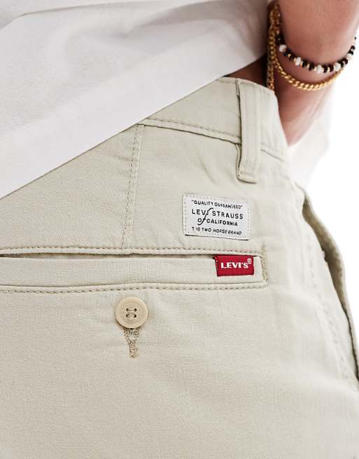 Asos Levi's XX Chino Straight Cotton Linen Blend Shorts In Beige