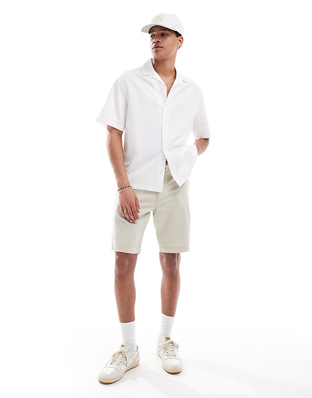 asos Levi's XX Chino straight cotton linen blend shorts in beige