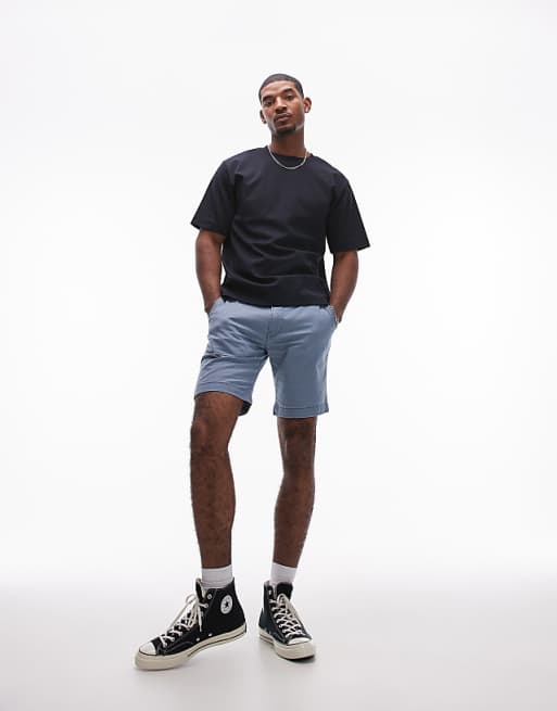 Asos Levi's XX Chino Straight Cotton Linen Shorts In Mid Blue