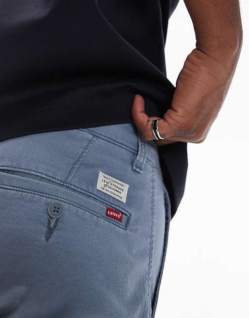 Asos Levi's XX Chino Straight Cotton Linen Shorts In Mid Blue