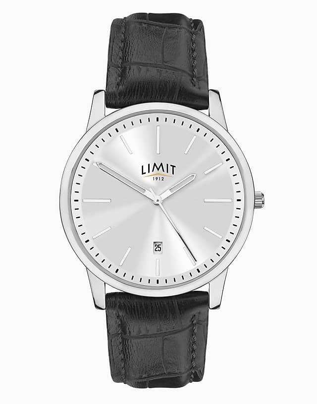 asos Limit classic 38mm mens round silver analogue watch in silver