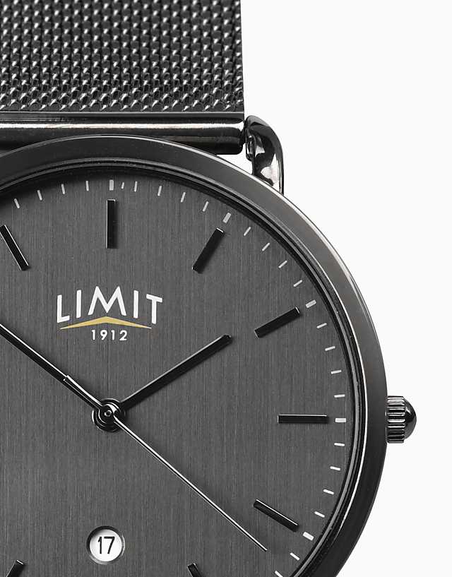 Asos Limit Classic 40mm Mens Round Black Analogue Watch In Black