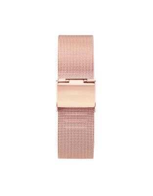 Asos Limit Rose Gold Watch With Mesh Bracelet And Dial In Silver White