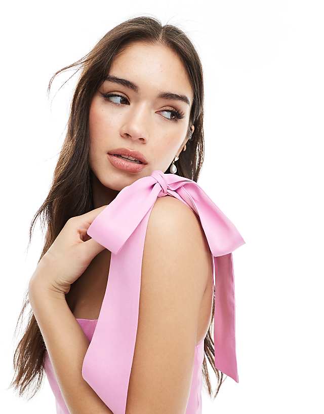 Asos Maids To Measure Bridesmaid Tie Shoulder Maxi Dress In Orchid