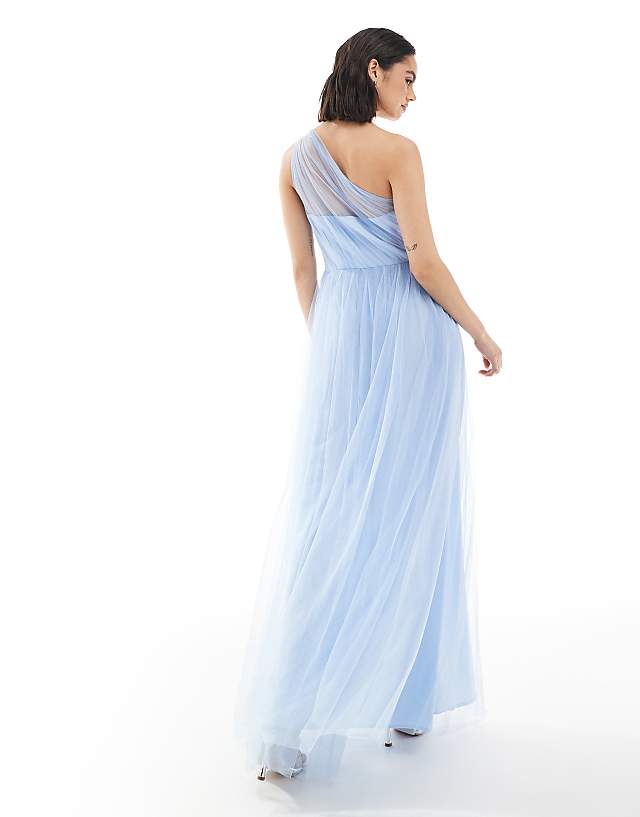 Asos Maya Embellished One Shoulder Maxi Dress In Light Blue