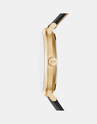 Asos Michael Kors Men's Irving Three-hand Date Gold-tone Stainless Steel Watch - BLACK