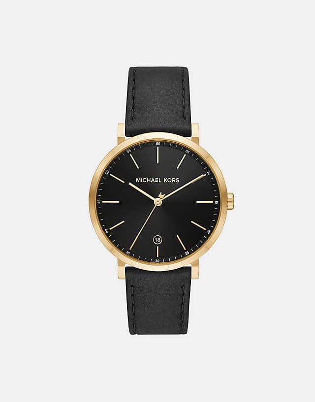 asos Michael Kors Men's irving three-hand date gold-tone stainless steel watch - BLACK