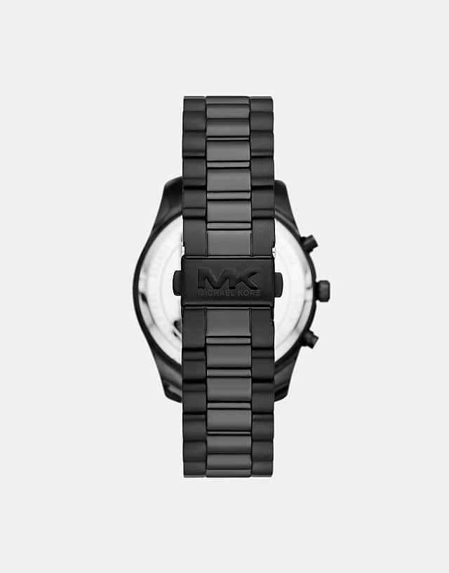 Asos Michael Kors Men's Lexington Chronograph Black Stainless Steel Watch- BLACK