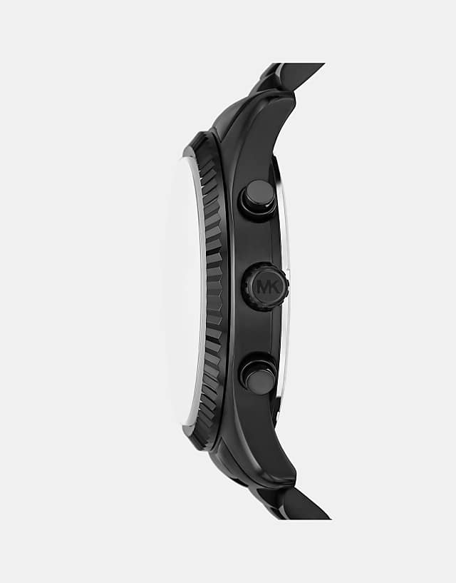Asos Michael Kors Men's Lexington Chronograph Black Stainless Steel Watch- BLACK