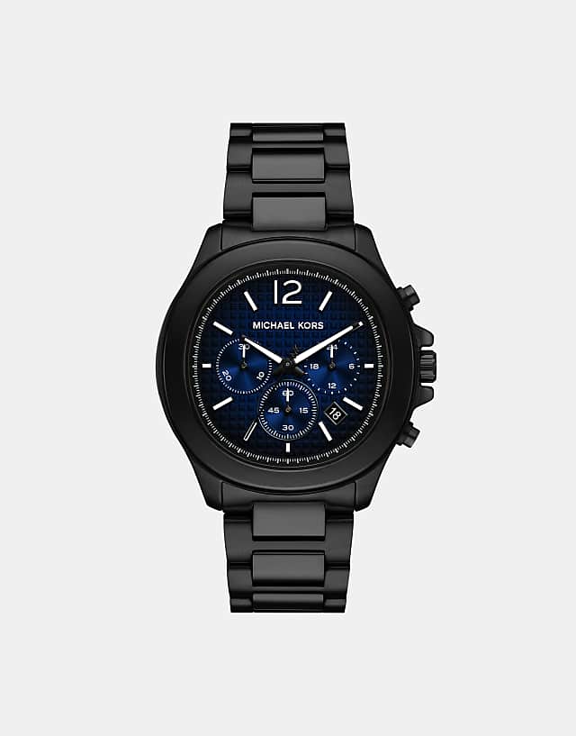 asos Michael Kors Men's Sage chronograph black stainless steel watch - BLACK