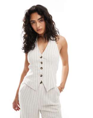 Asos Miss Selfridge Tailored Waistcoat Co-ord In Pinstripe