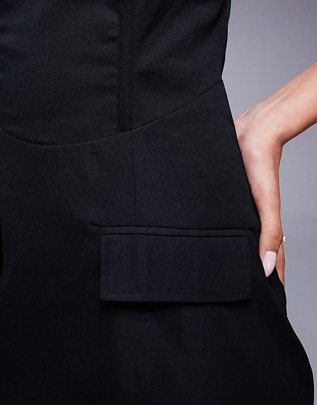 Asos Missyempire Tailored Pocket Detail Sleeveless Mini Dress In Black