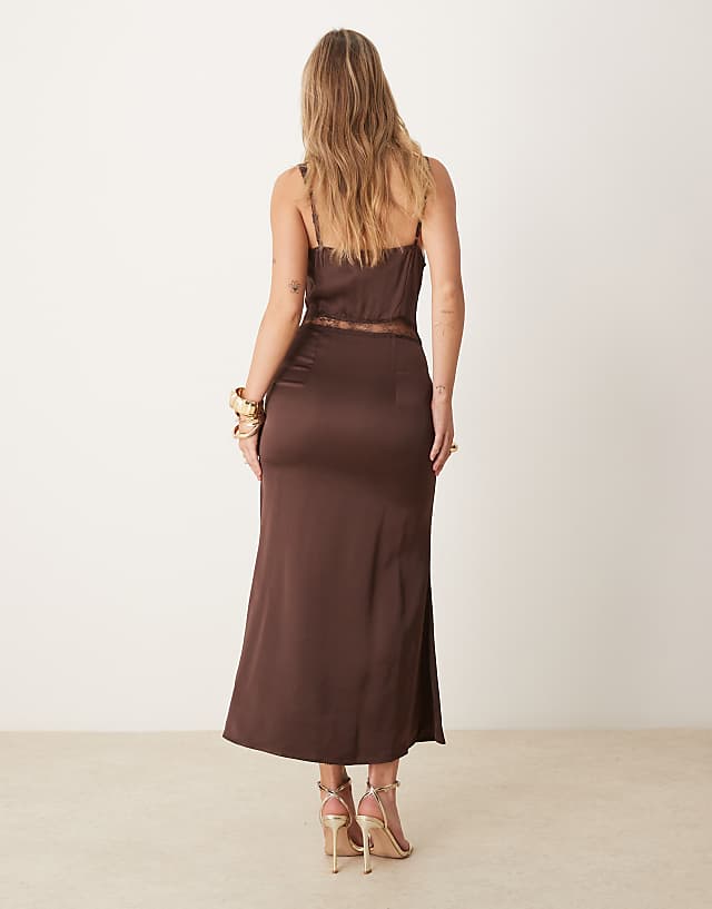 Asos Never Fully Dressed Mimi Midi Dress In Chocolate