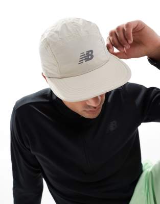 Asos New Balance 5 Panel Performance Cap In Off White