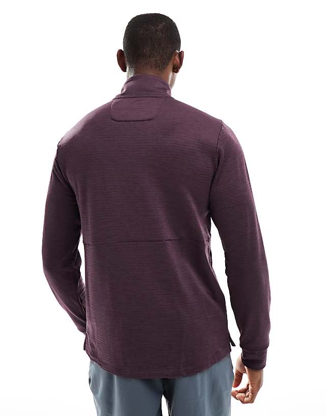 Asos New Balance Athletics Heat Grid 1/2 Zip In Plum