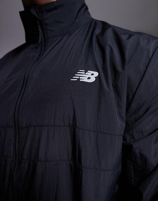 Asos New Balance Athletics Packable Jacket In Black