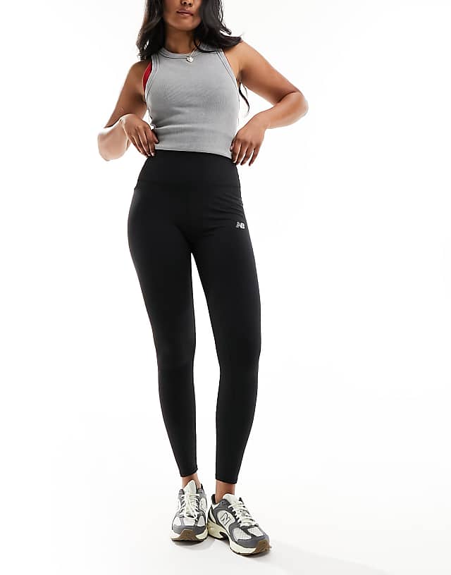 Asos New Balance Harmony 27 Inch High Rise Leggings In Black