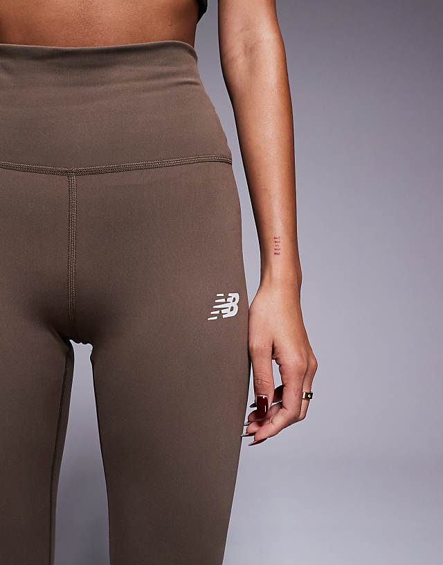 Asos New Balance Harmony High Rise Legging 27"" In Brown