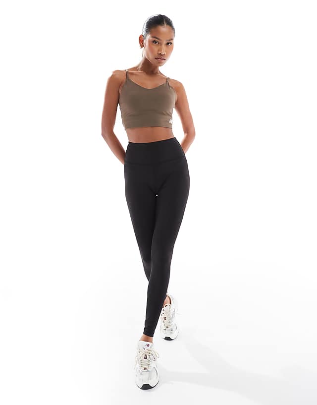 Asos New Balance Harmony Light Support Sports Bra In Grey