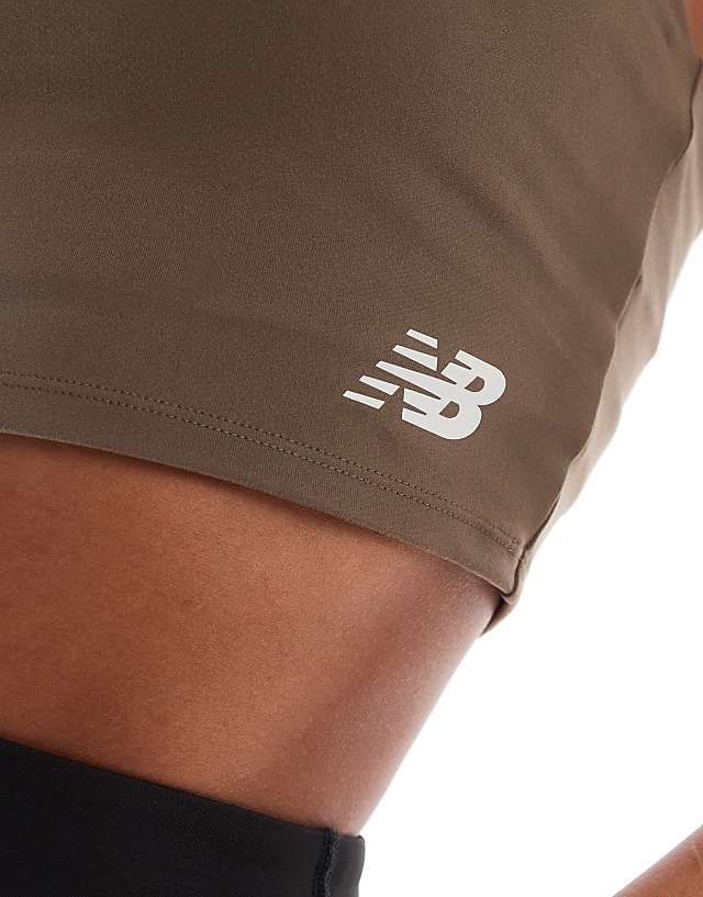Asos New Balance Harmony Light Support Sports Bra In Grey
