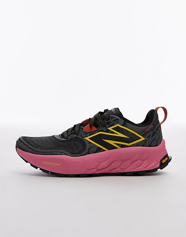 Asos New Balance Hierro Trail Running Trainers In Black And Pink