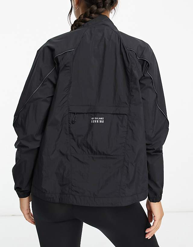 Asos New Balance Impact Run Packable Jacket In Black