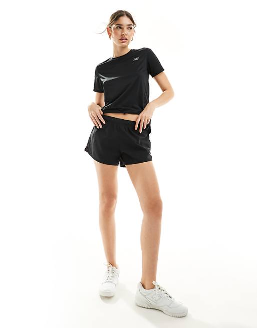 asos New Balance performance 3 inch shorts in black