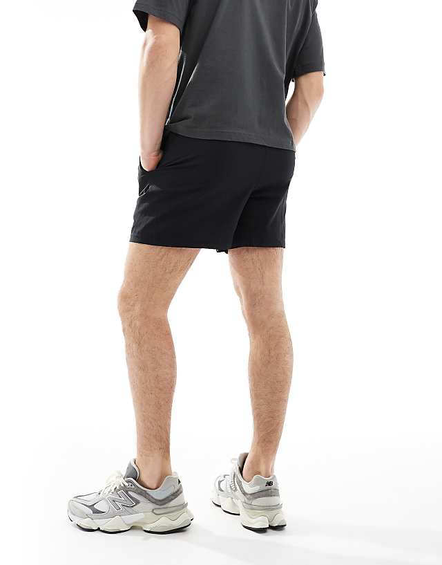 Asos New Balance Performance 5 Inch Shorts In Black