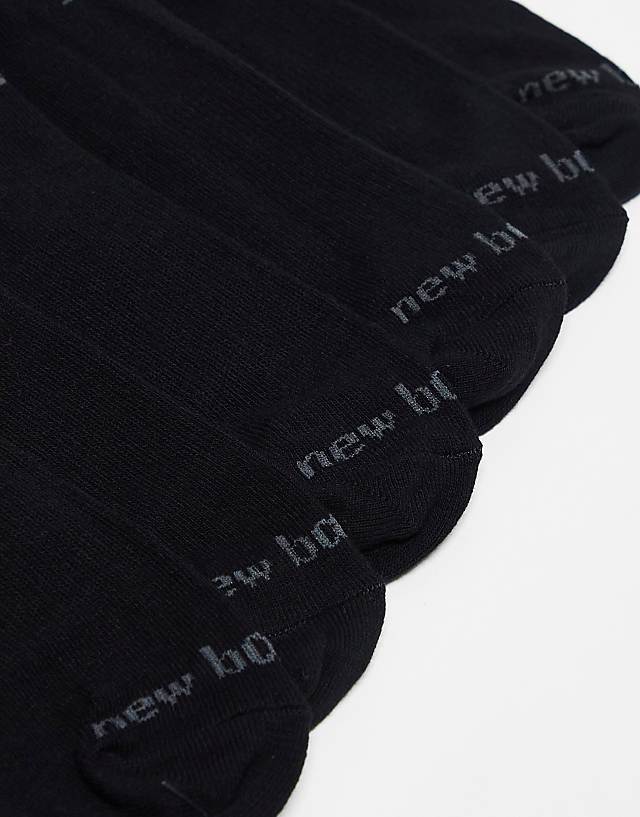 Asos New Balance Performance Ankle Sock 6 Pack In Black