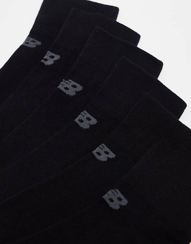 Asos New Balance Performance Ankle Sock 6 Pack In Black