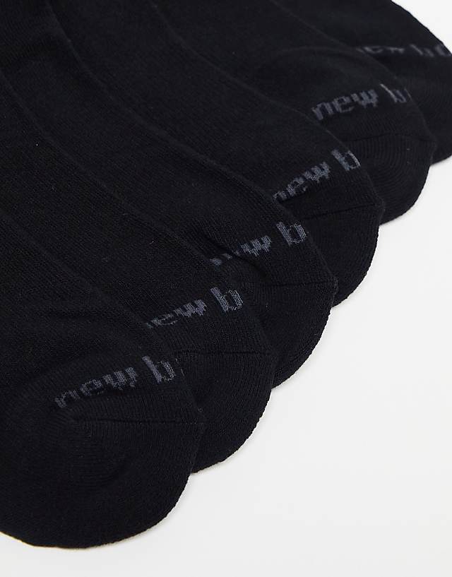 Asos New Balance Performance Crew Sock 6 Pack In Black