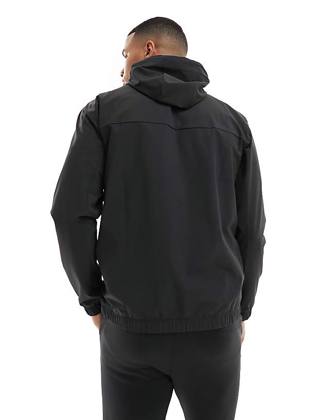 Asos New Balance Performance Full Zip Woven Jacket In Black