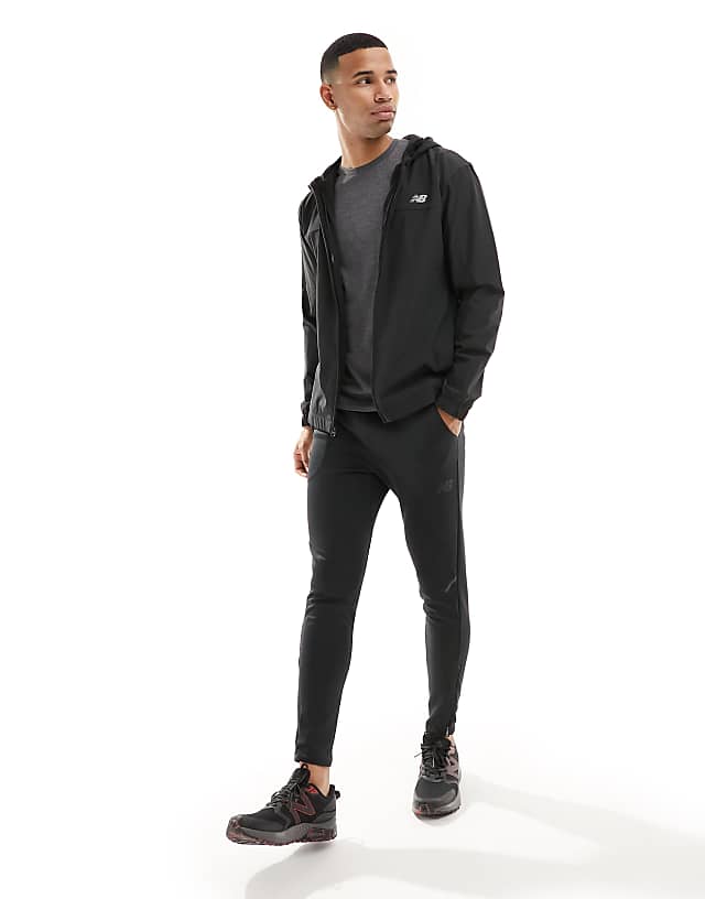 Asos New Balance Performance Full Zip Woven Jacket In Black