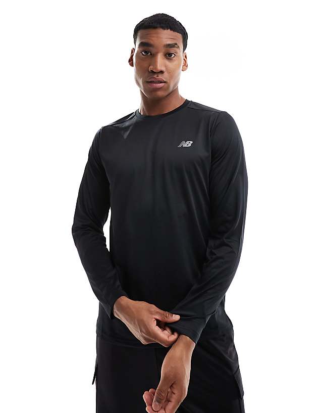 asos New Balance Sport Essentials Long Sleeve in black