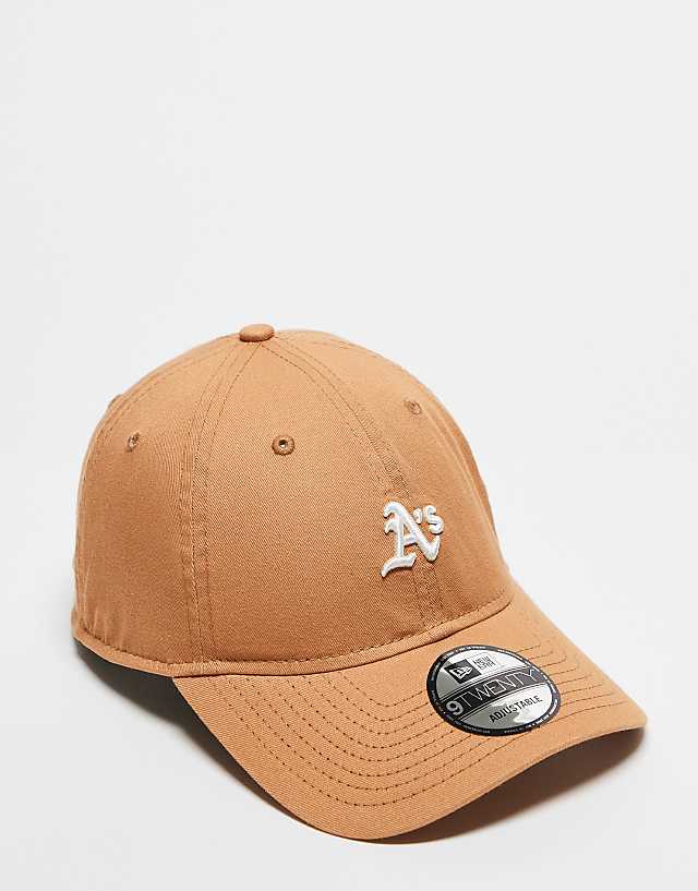 asos New Era mini Oaklands Athletics 9twenty unstructured distressed cap in pale orange