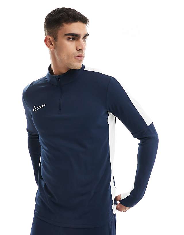 asos Nike Football Academy 23 1/4 zip sweatshirt in navy