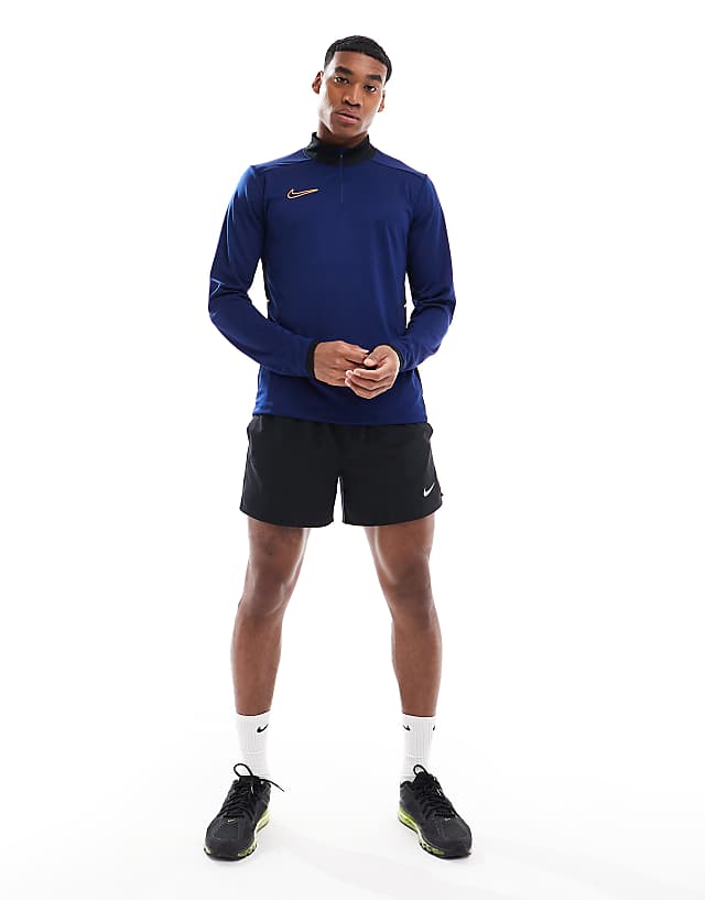 Asos Nike Football Academy 25 Dri-FIT Half Zip Longsleeve Top In Blue