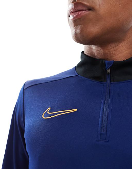 Asos Nike Football Academy 25 Dri-FIT Half Zip Longsleeve Top In Blue
