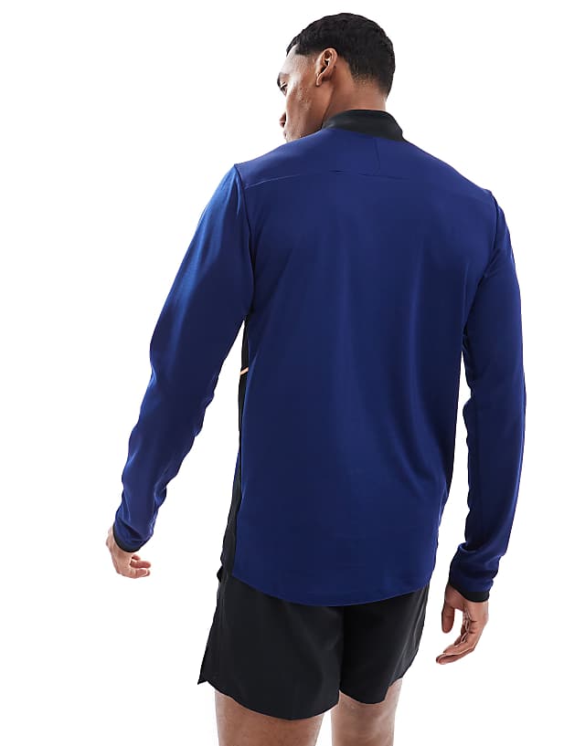 Asos Nike Football Academy 25 Dri-FIT Half Zip Longsleeve Top In Blue